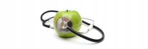 apple with stethoscope image